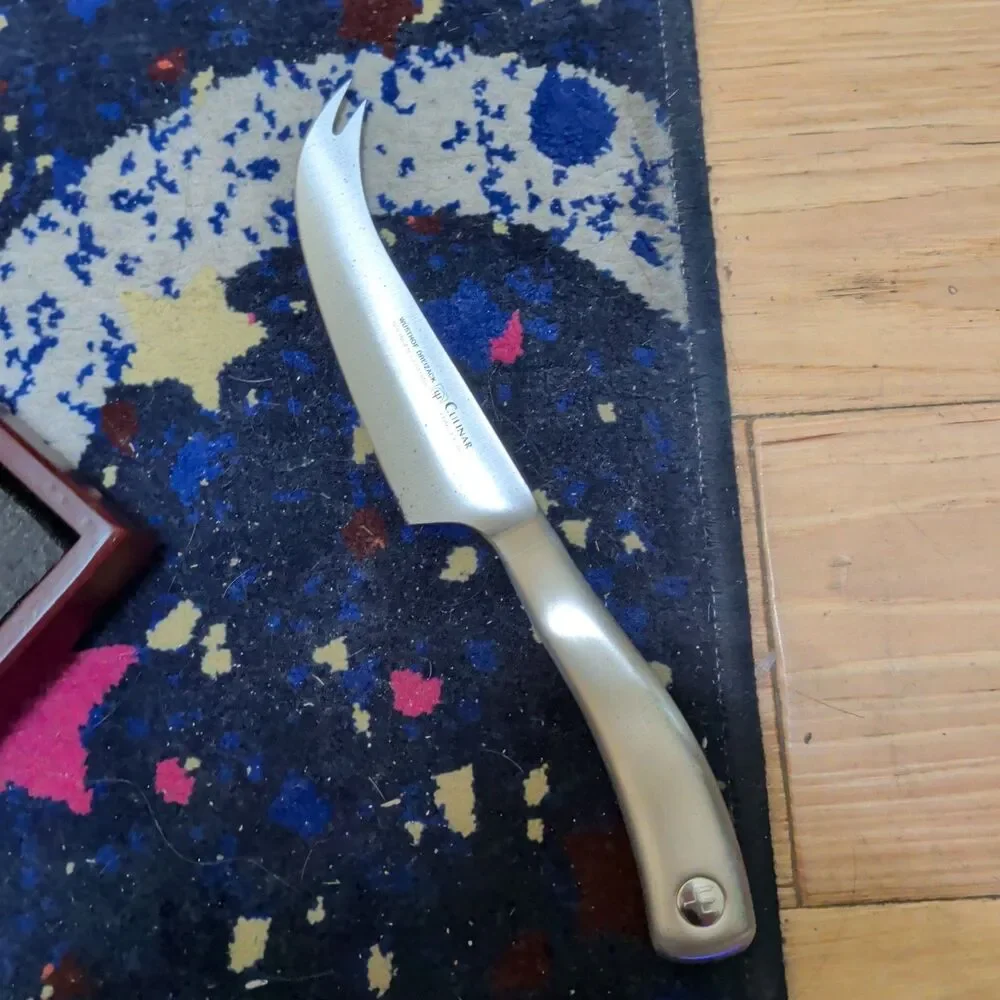Vintage Wüsthof 3-Piece Cheese Knife Set - Wooden Case - Stainless Steel